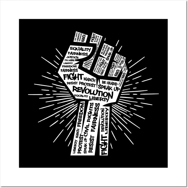 Civil Rights Black Power Fist Justice Revolution Design Wall Art by TeeShirt_Expressive